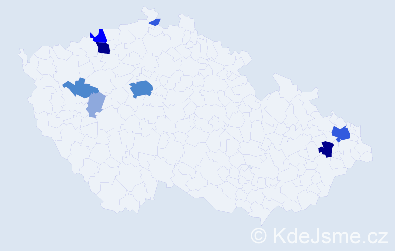 Příjmení: 'Kozlok', počet výskytů 25 v celé ČR