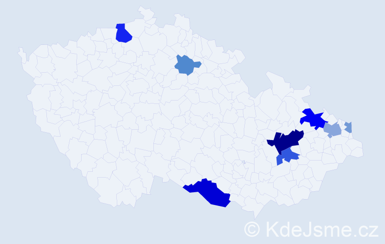 Příjmení: 'Rudorfer', počet výskytů 20 v celé ČR