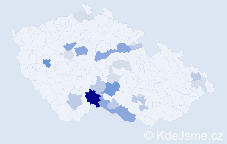 Příjmení: 'Krafka', počet výskytů 79 v celé ČR