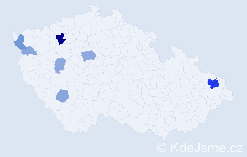 Příjmení: 'Harajdová', počet výskytů 24 v celé ČR
