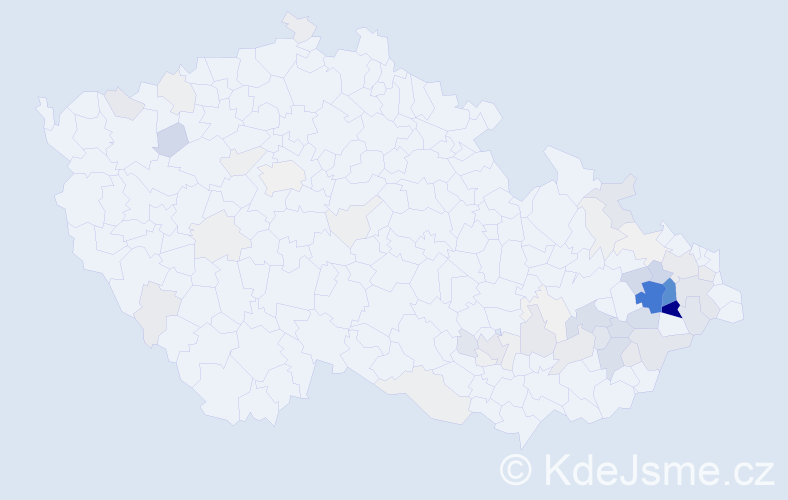 Příjmení: 'Geryková', počet výskytů 281 v celé ČR