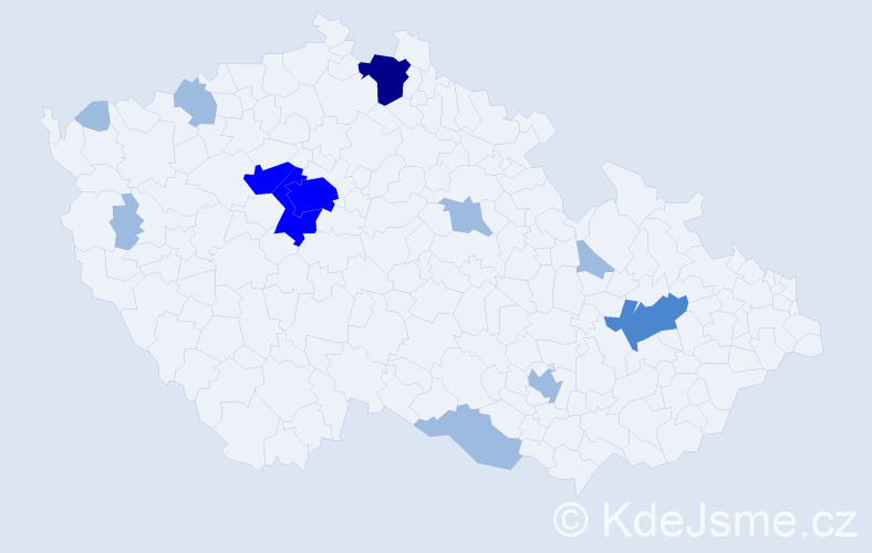 Příjmení: 'Borisov', počet výskytů 22 v celé ČR