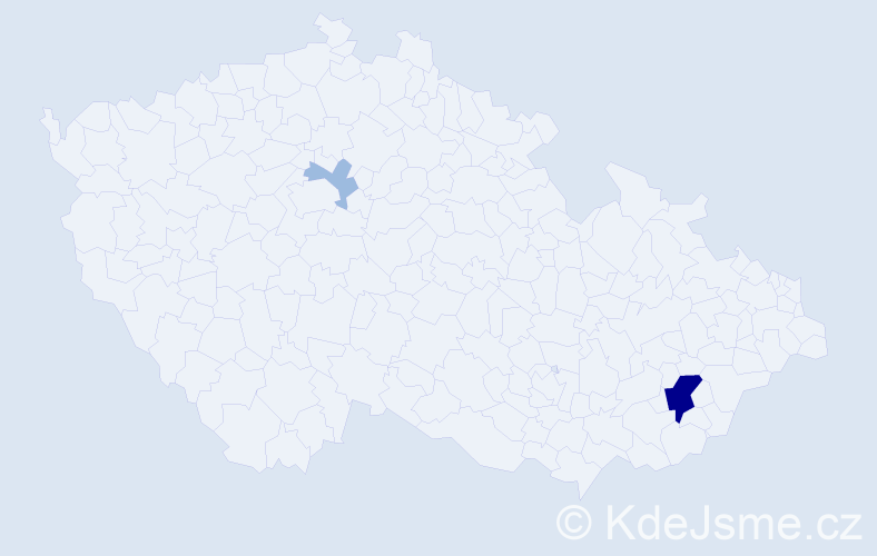 Příjmení: 'Czapáková', počet výskytů 5 v celé ČR