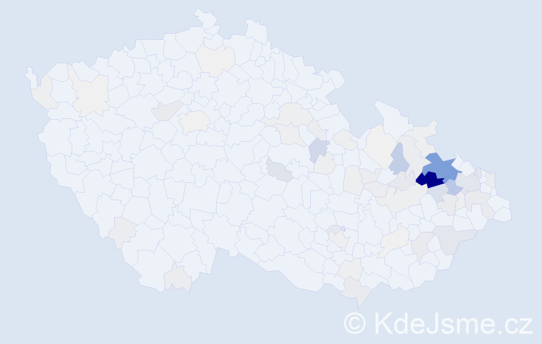 Příjmení: 'Černín', počet výskytů 282 v celé ČR