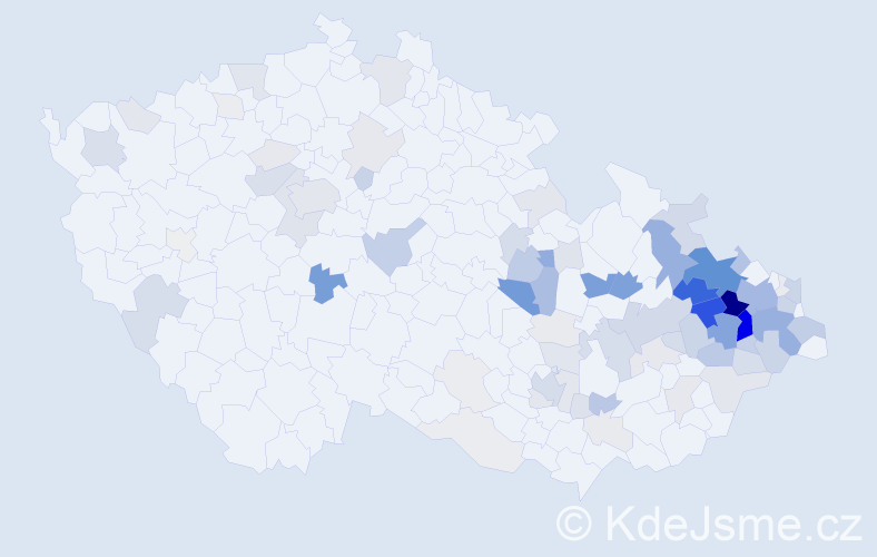 Příjmení: 'Demel', počet výskytů 383 v celé ČR