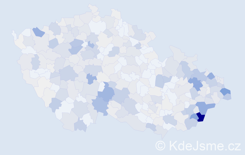 Příjmení: 'Kostka', počet výskytů 1588 v celé ČR