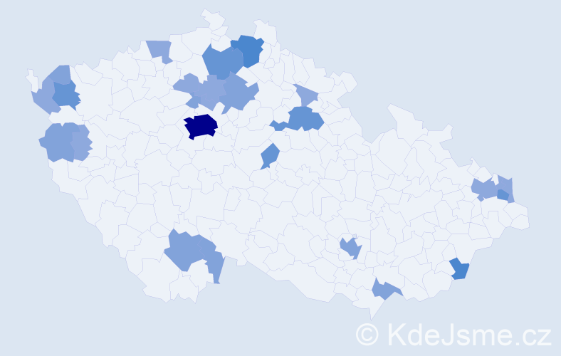 Příjmení: 'Pitoňák', počet výskytů 58 v celé ČR