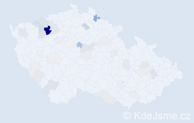 Příjmení: 'Tatár', počet výskytů 110 v celé ČR