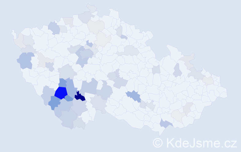 Příjmení: 'Komrsková', počet výskytů 227 v celé ČR