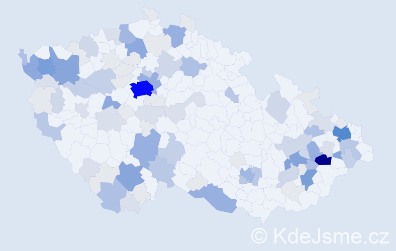 Příjmení: 'Kundrát', počet výskytů 395 v celé ČR