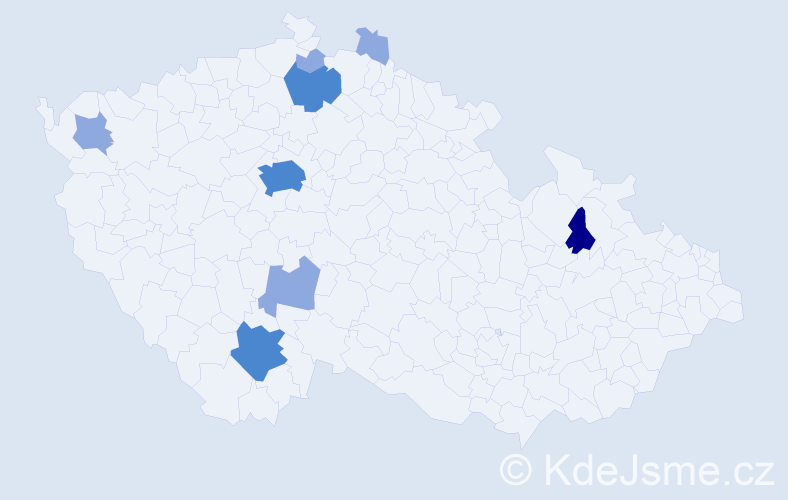 Příjmení: 'Kotlárik', počet výskytů 19 v celé ČR