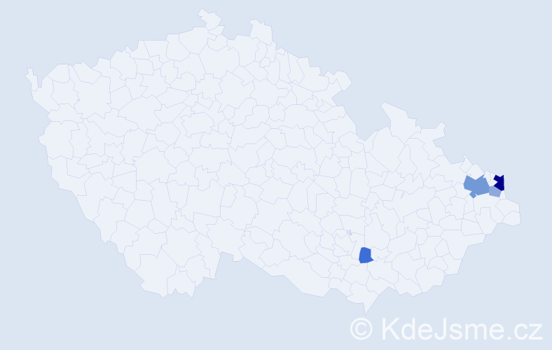 Příjmení: 'Valiánová', počet výskytů 18 v celé ČR