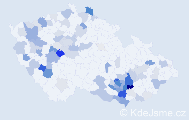 Příjmení: 'Kilián', počet výskytů 342 v celé ČR
