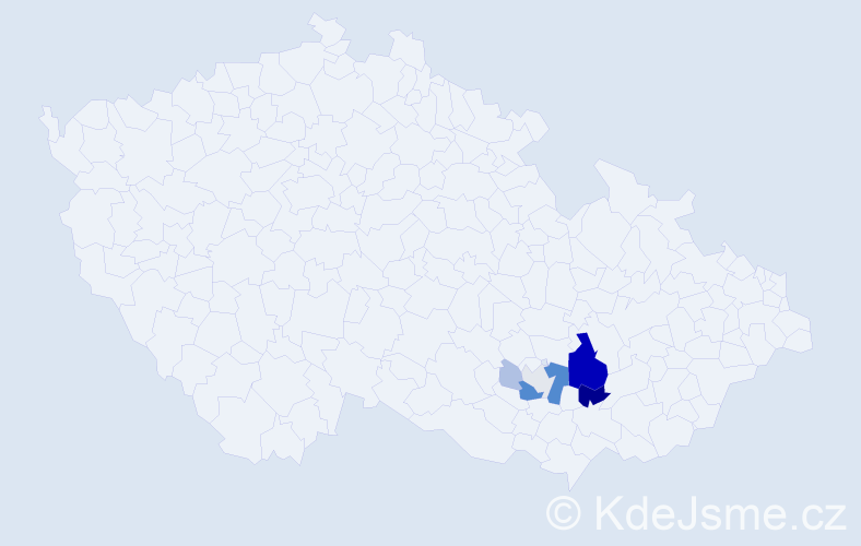 Příjmení: 'Chelíková', počet výskytů 32 v celé ČR