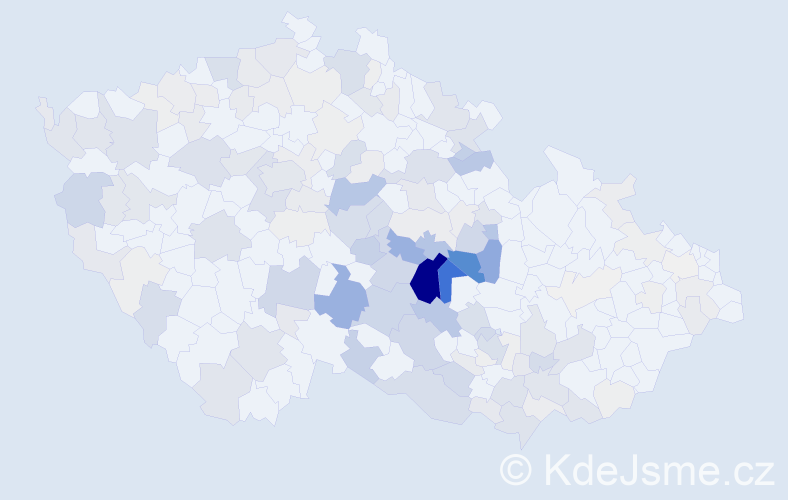 Příjmení: 'Poulová', počet výskytů 572 v celé ČR