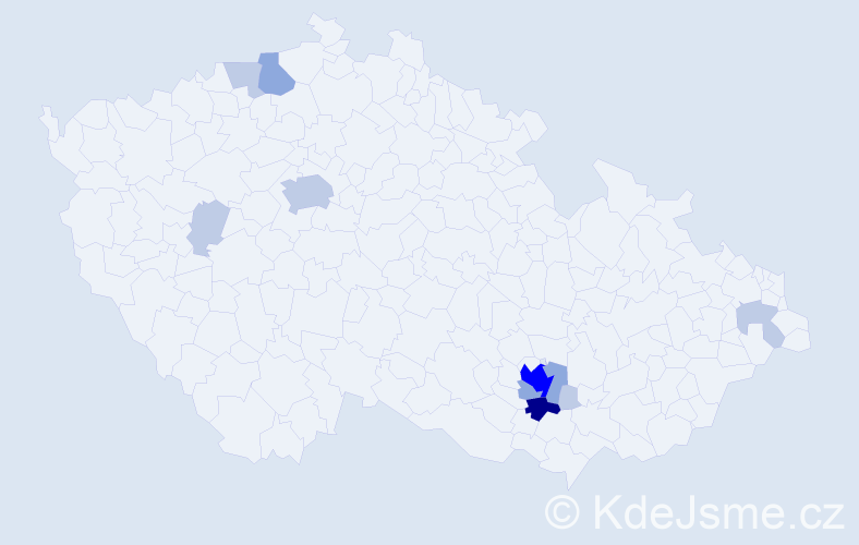 Příjmení: 'Kiršová', počet výskytů 27 v celé ČR