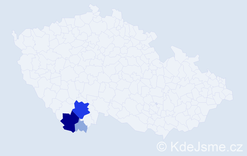Příjmení: 'Russfell', počet výskytů 16 v celé ČR