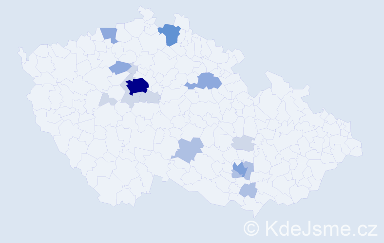 Příjmení: 'Kish', počet výskytů 45 v celé ČR