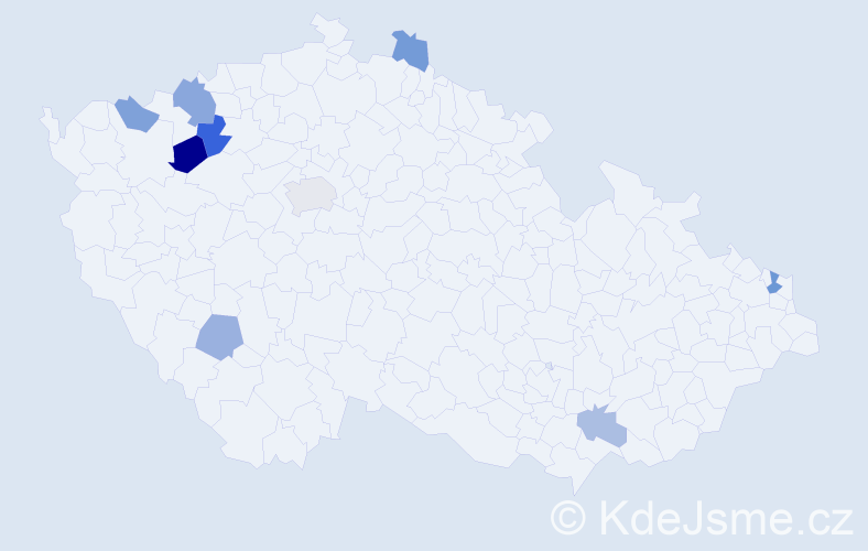 Příjmení: 'Kiliková', počet výskytů 14 v celé ČR
