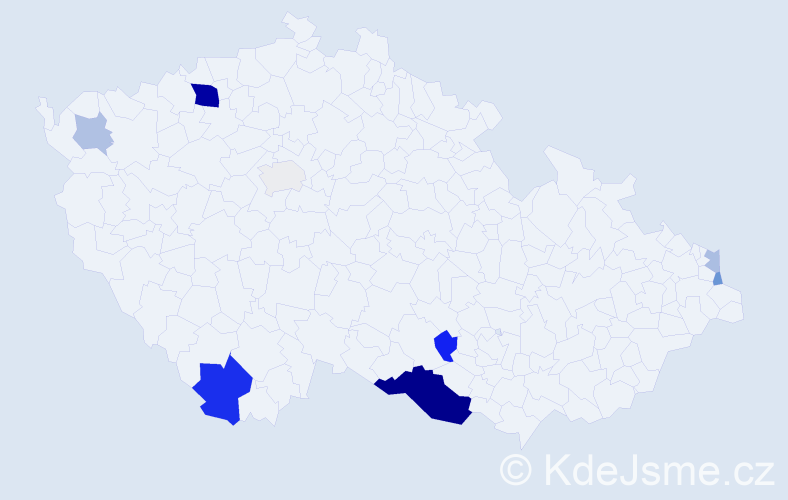Příjmení: 'Haranza', počet výskytů 23 v celé ČR