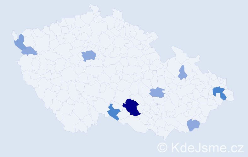 Příjmení: 'Lanczová', počet výskytů 23 v celé ČR