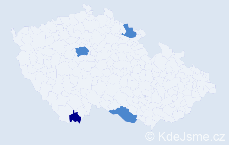 Příjmení: 'Mardar', počet výskytů 6 v celé ČR