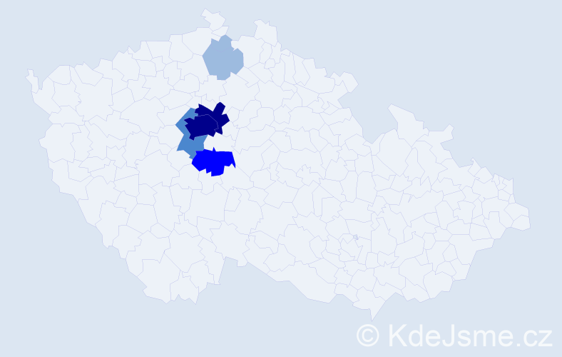 Příjmení: 'Dalibaba', počet výskytů 15 v celé ČR