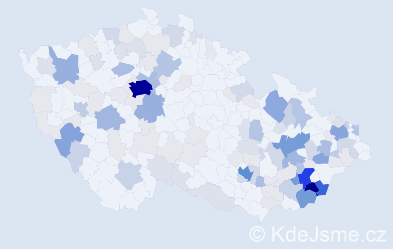 Příjmení: 'Maňasová', počet výskytů 481 v celé ČR