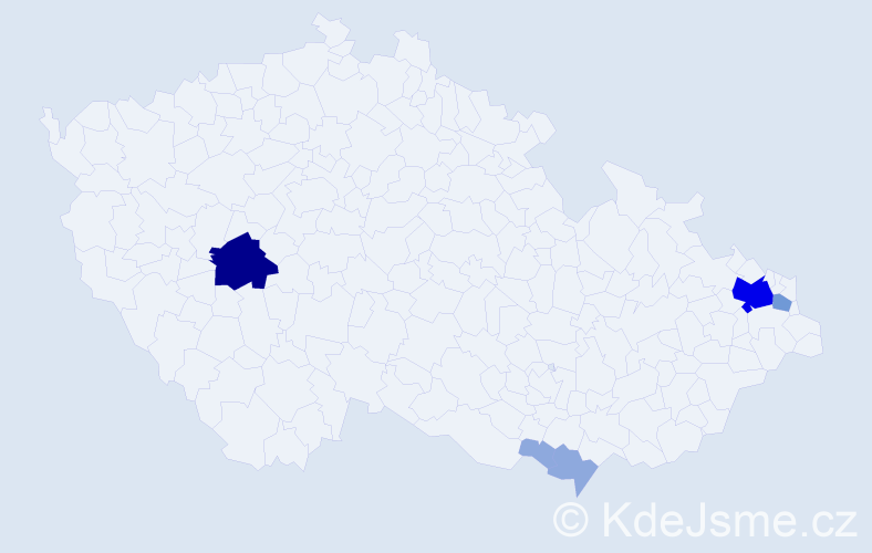 Příjmení: 'Kudelňák', počet výskytů 15 v celé ČR