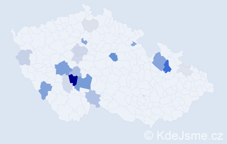 Příjmení: 'Tatoušek', počet výskytů 60 v celé ČR