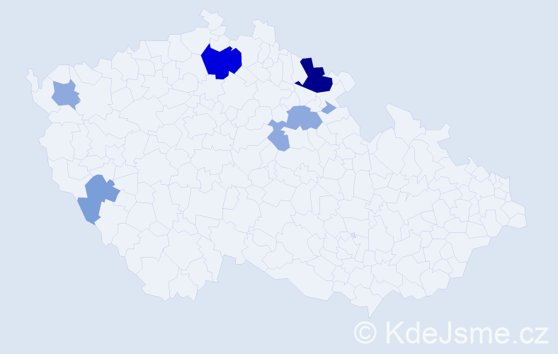 Příjmení: 'Kurtinec', počet výskytů 19 v celé ČR