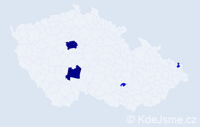 Příjmení: 'Kajda', počet výskytů 6 v celé ČR