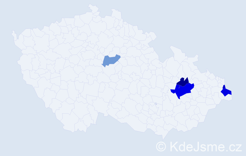 Příjmení: 'Chudzik', počet výskytů 9 v celé ČR