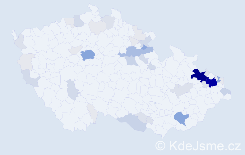 Příjmení: 'Lichá', počet výskytů 203 v celé ČR