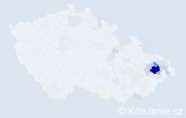 Příjmení: 'Hanzelka', počet výskytů 496 v celé ČR