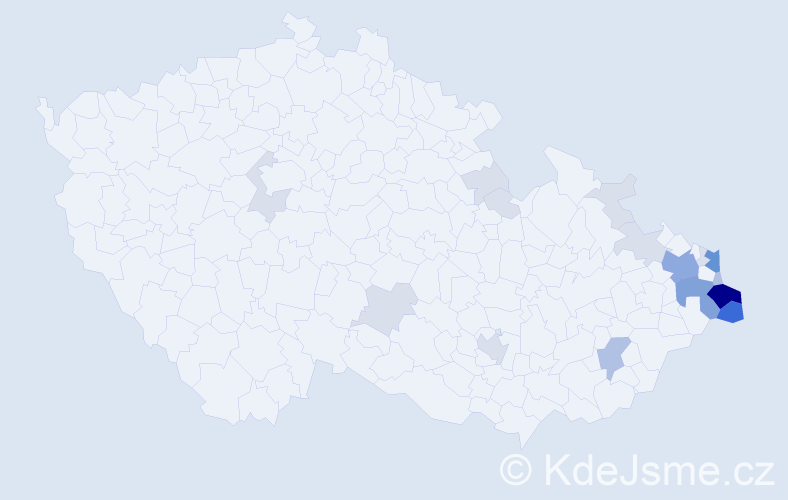 Příjmení: 'Zawada', počet výskytů 69 v celé ČR