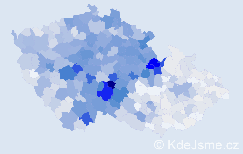 Příjmení: 'Vacková', počet výskytů 4993 v celé ČR