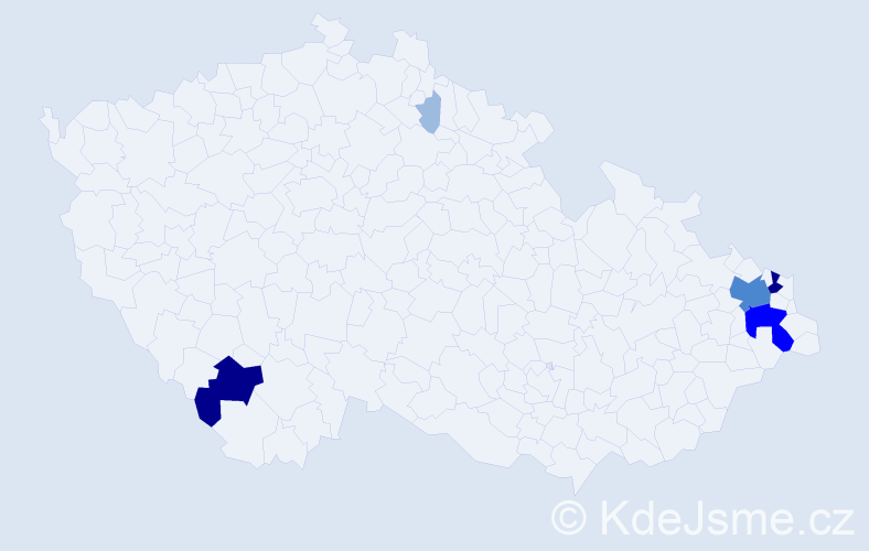 Příjmení: 'Kes', počet výskytů 14 v celé ČR