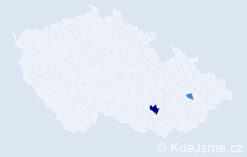 Příjmení: 'Zezůlková', počet výskytů 4 v celé ČR
