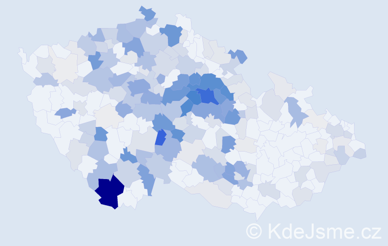 Příjmení: 'Hrubeš', počet výskytů 910 v celé ČR