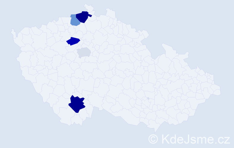 Příjmení: 'Larina', počet výskytů 8 v celé ČR