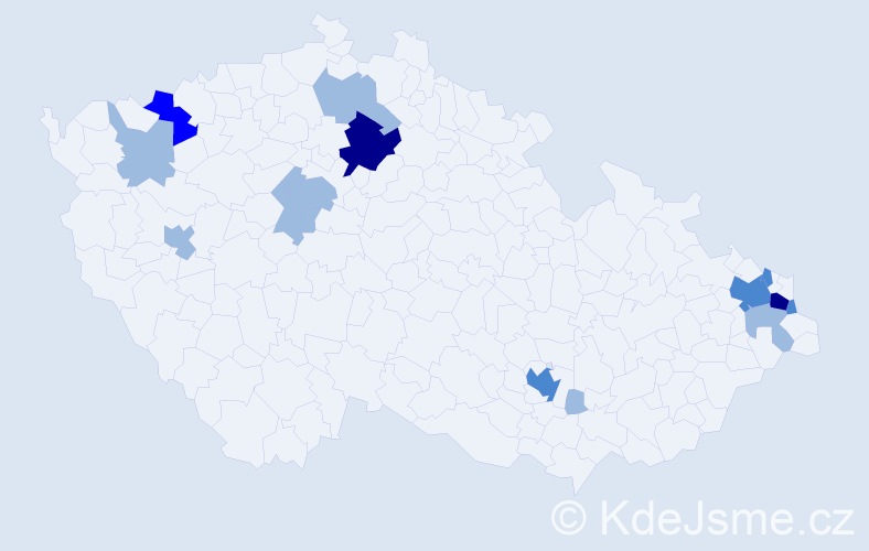 Příjmení: 'Dömény', počet výskytů 27 v celé ČR