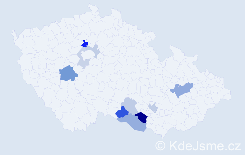 Příjmení: 'Pitauerová', počet výskytů 22 v celé ČR