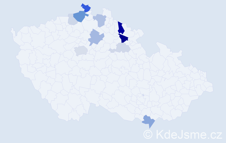 Příjmení: 'Voděrková', počet výskytů 28 v celé ČR