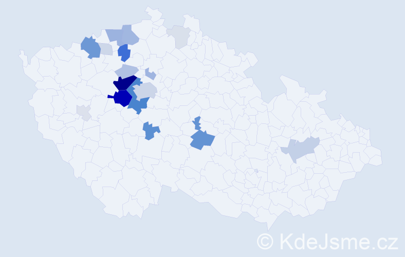 Příjmení: 'Lébr', počet výskytů 73 v celé ČR