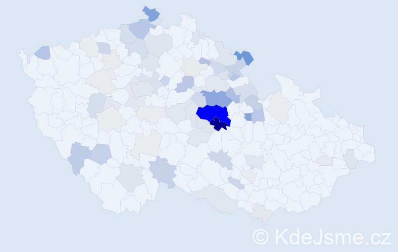 Příjmení: 'Tlapák', počet výskytů 302 v celé ČR