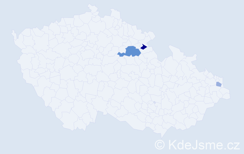 Příjmení: 'Sejkanič', počet výskytů 5 v celé ČR