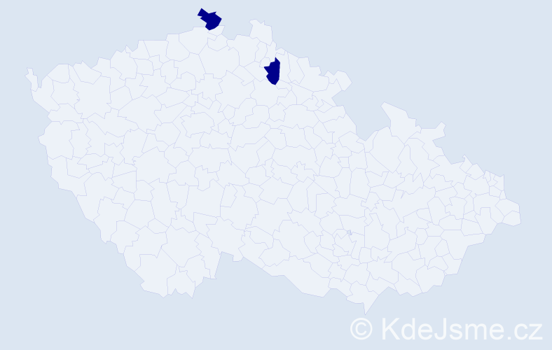 Příjmení: 'Kristel', počet výskytů 2 v celé ČR