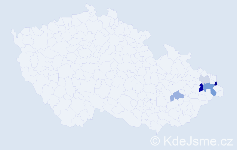 Příjmení: 'Najsar', počet výskytů 9 v celé ČR