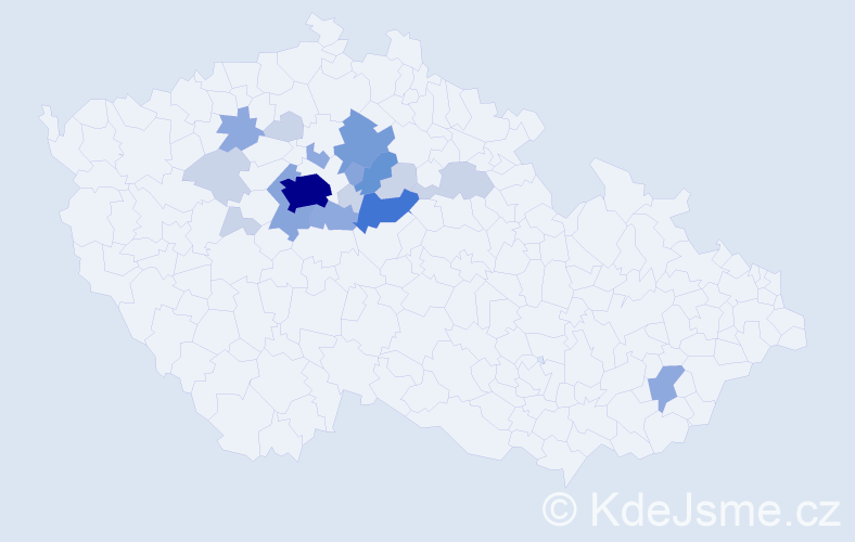 Příjmení: 'Baštecký', počet výskytů 49 v celé ČR